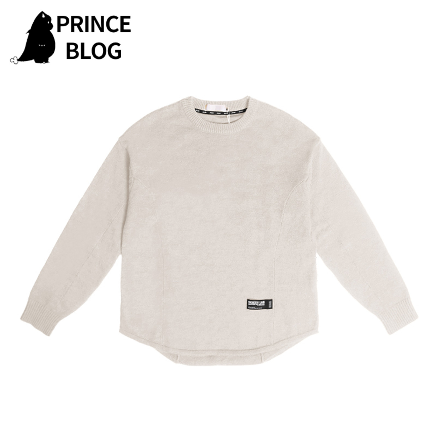 PrinceBlog2020秋冬款圆领套头纯色休闲复古潮牌长袖毛衣针织衫-2
