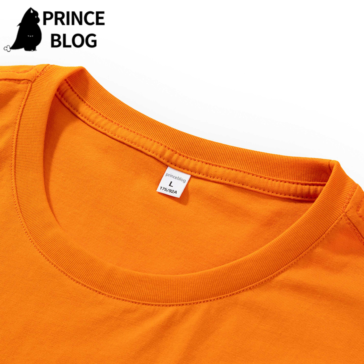 PrinceBlog2021春夏 新款杜邦领口纯棉升级短袖潮纯色男女plusT恤-3