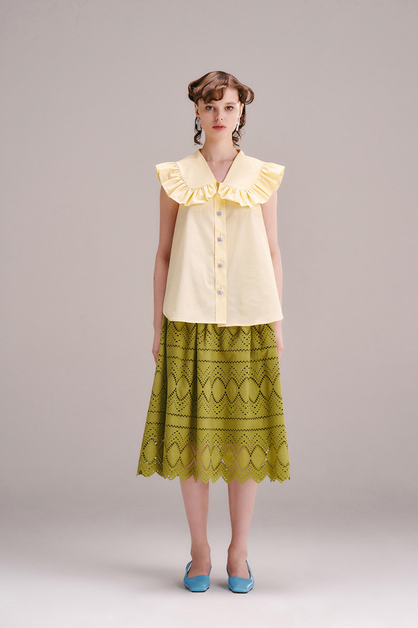 娃娃领无袖A版衬衫