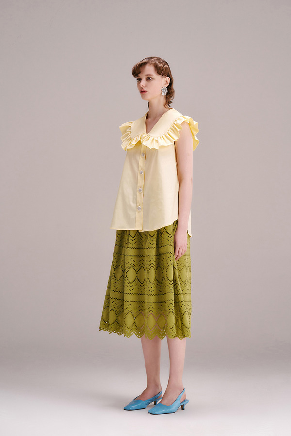 娃娃领无袖A版衬衫