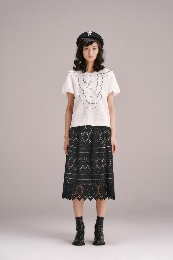 彼得潘领花边上衣