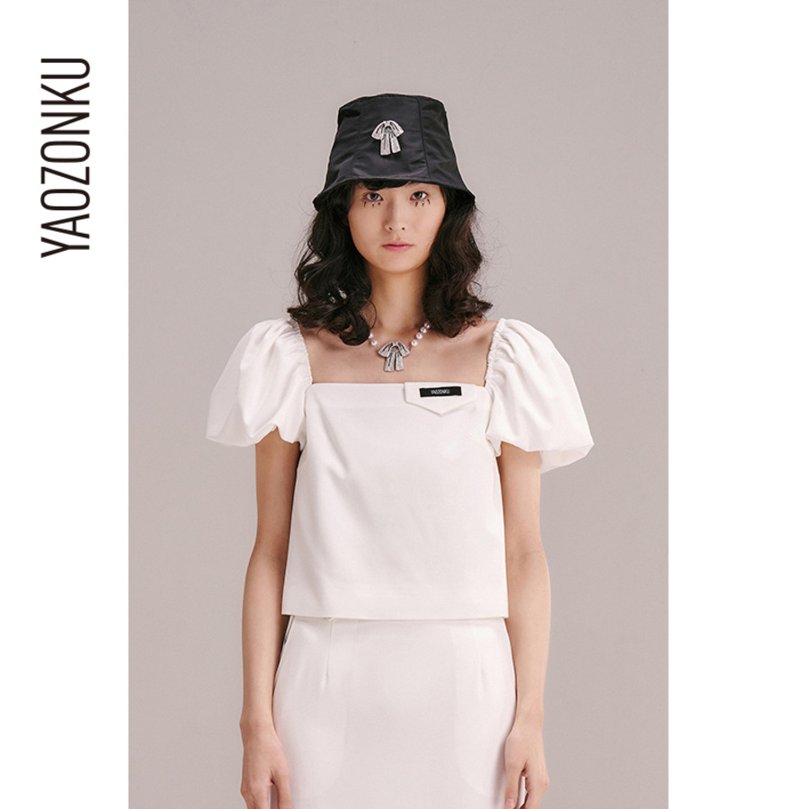 蝴蝶结钻饰花盆帽