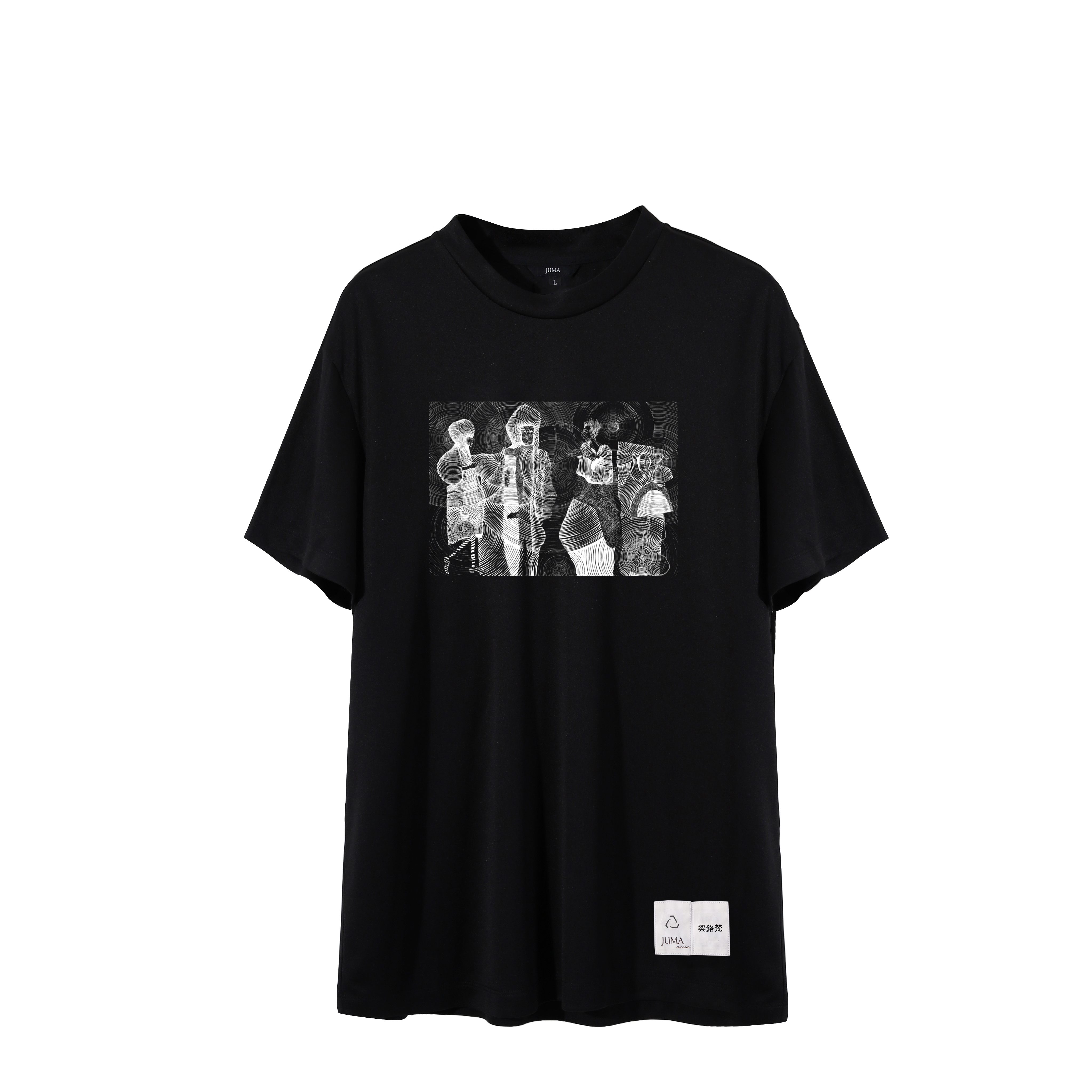 梁鉻梵T恤-4个回收水瓶-黑色｜Gefan Liang T-Shirt - 4 Recycled Water Bottles - Black