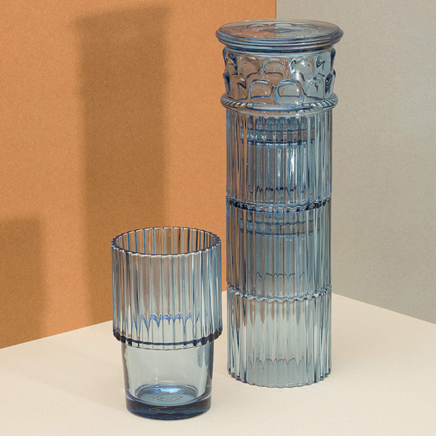 复古设计罗马柱玻璃水杯堆叠套装-1