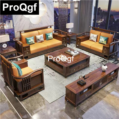 3000usd Kfsee 1Pcs A Set Prodgf ins Wood Living Room 1+2+3 people seat Sofa