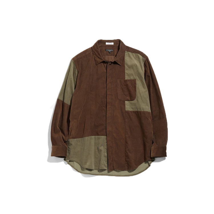 Engineered Garments Combo Short Collar Shirt -Cotton 21W Corduroy