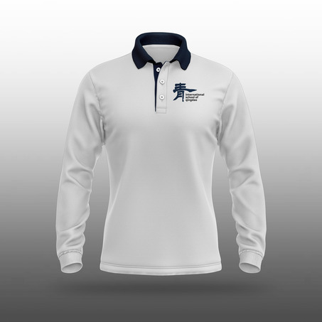 ISQ White Long Sleeve Polo Shirts