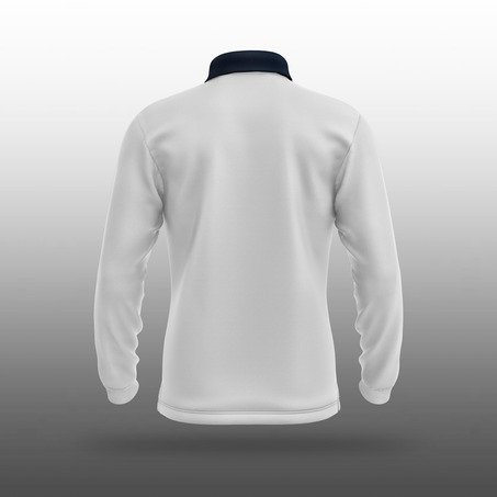 ISQ White Long Sleeve Polo Shirts-2