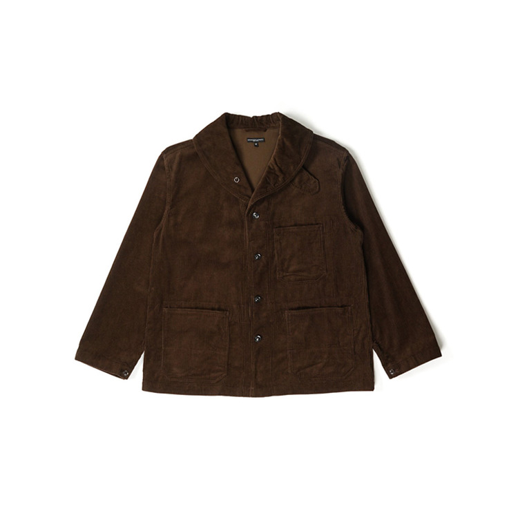 Engineered Garments Shawl Collar Cover Jacket-Brown Cotton 8W Corduroy