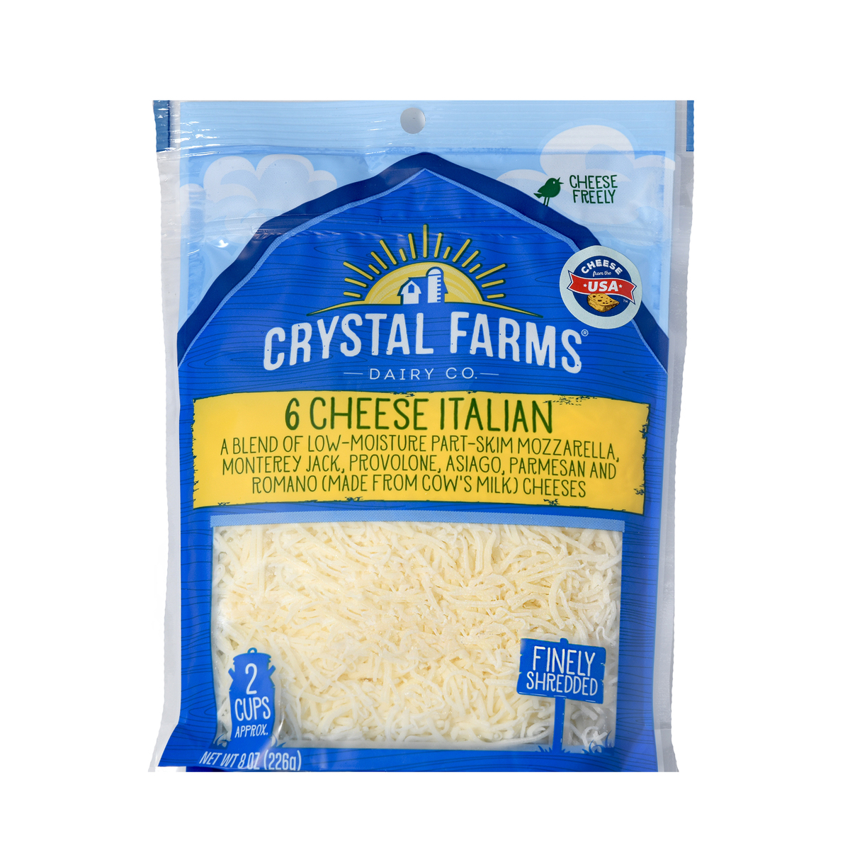 Crystal Farms Italian 6 Cheese Blend Shredded
