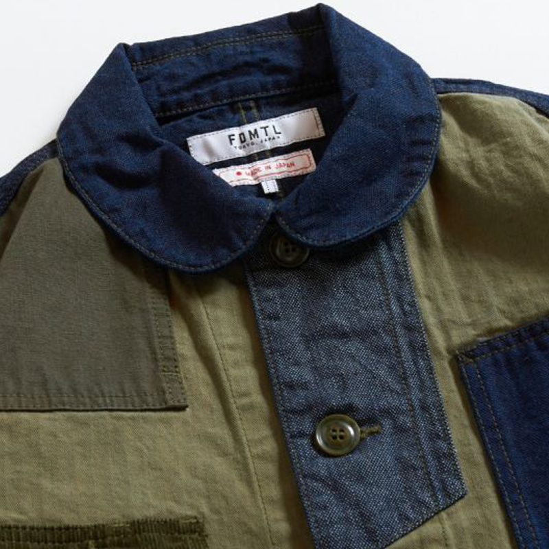 FDMTL 21AW PATCHWORK COVERALL JACKET RINSE