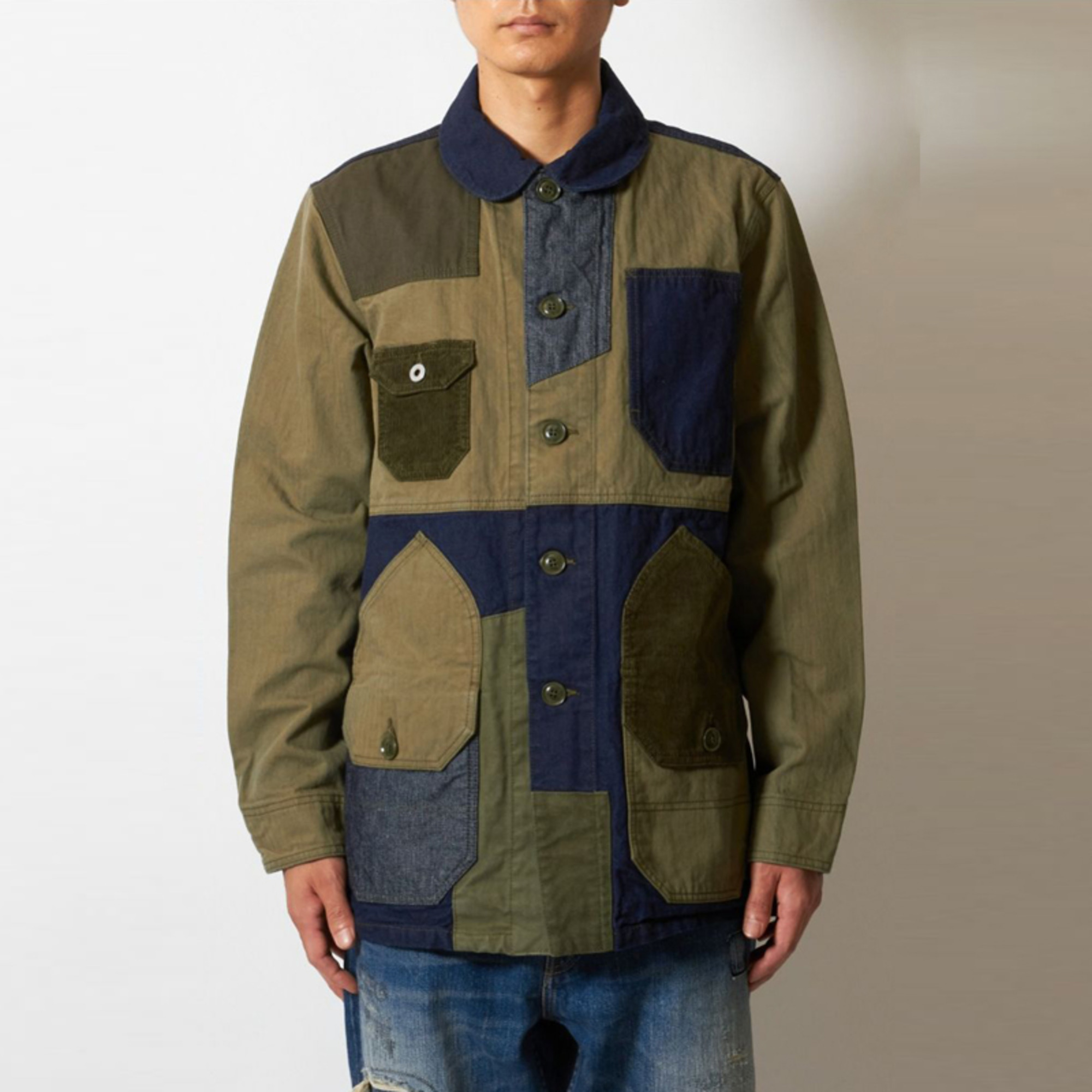 FDMTL 21AW PATCHWORK COVERALL JACKET RINSE