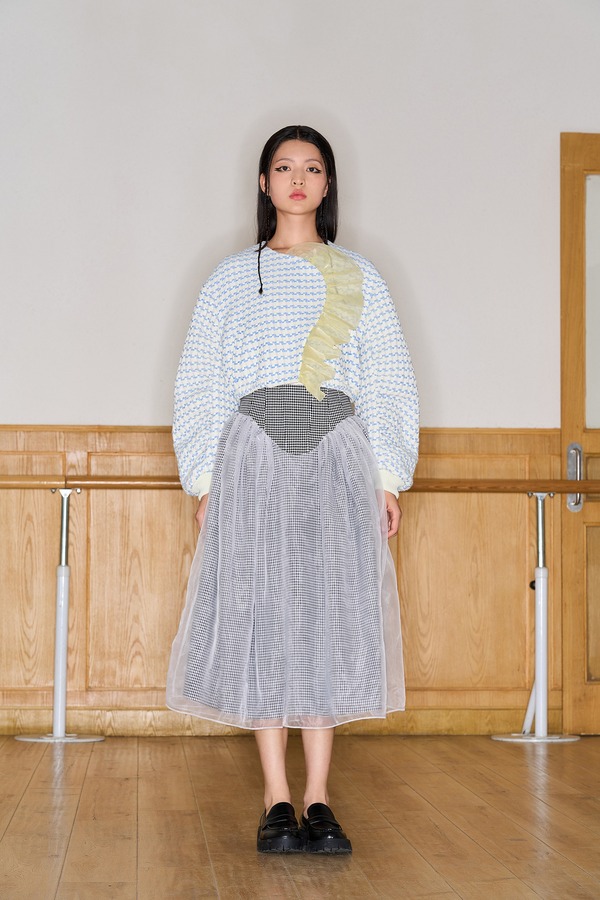 欧根纱拼接夹克