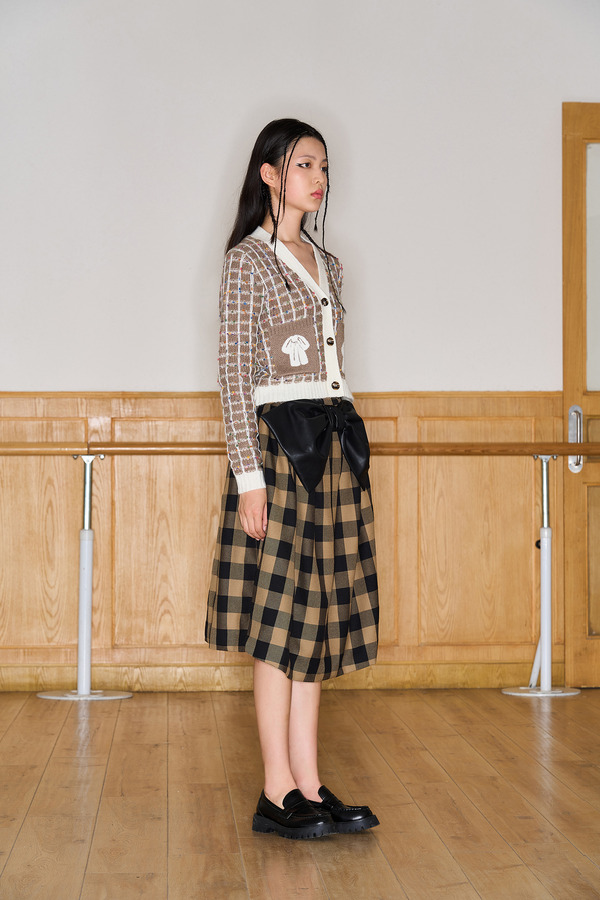 蝴蝶结刺绣针织开衫