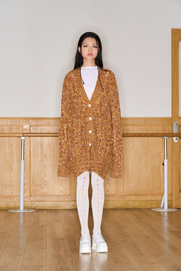 马海毛宽松针织开衫