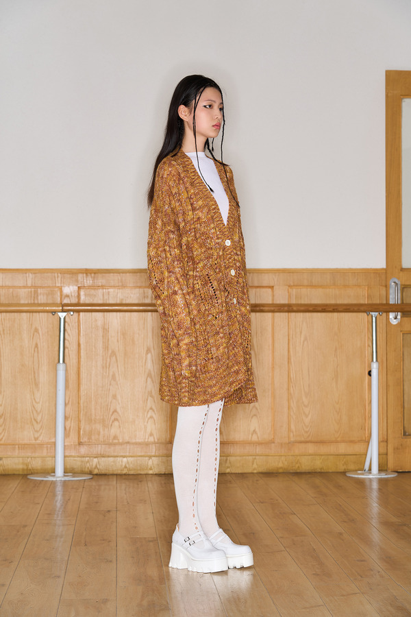 马海毛宽松针织开衫