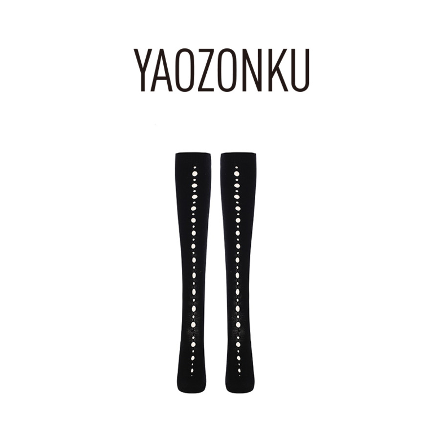 洞洞镂空过膝长筒袜