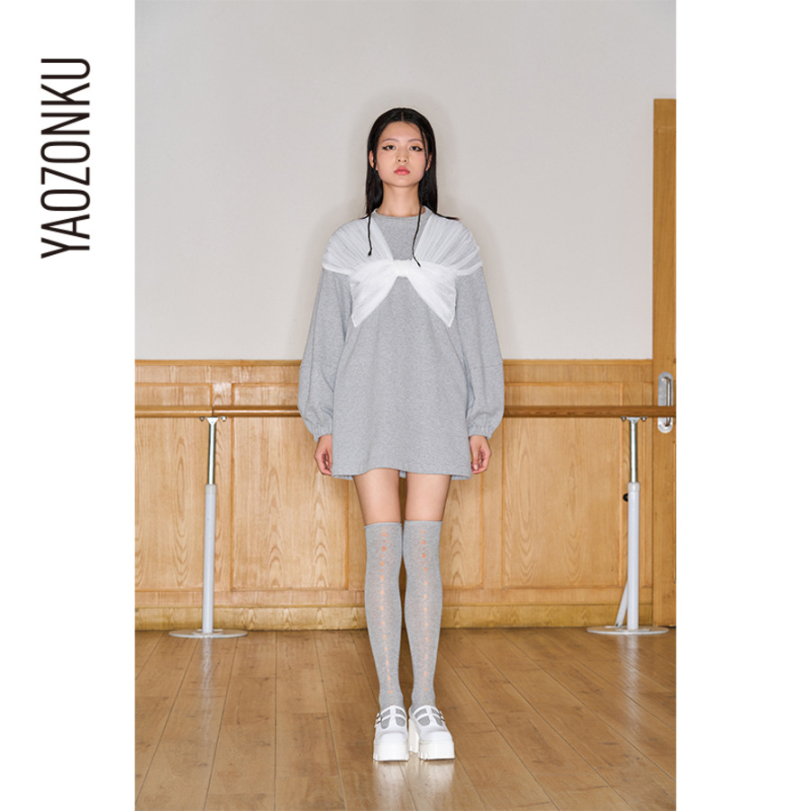 洞洞镂空过膝长筒袜