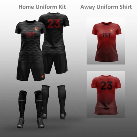 IST Girls Football Home and Away Uniform Kit 女装足球主场和客场球服全套