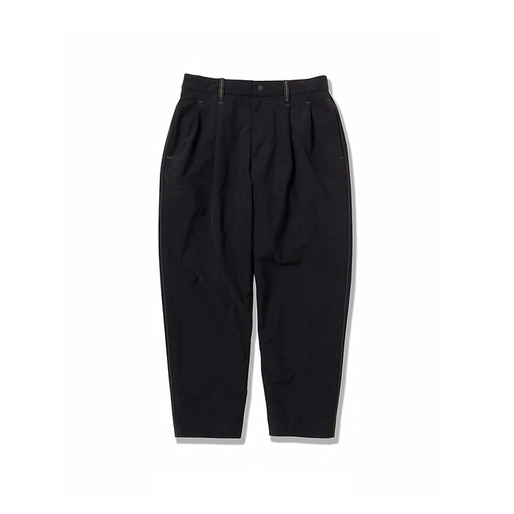 and wander 21AW plain tapered stretch pants