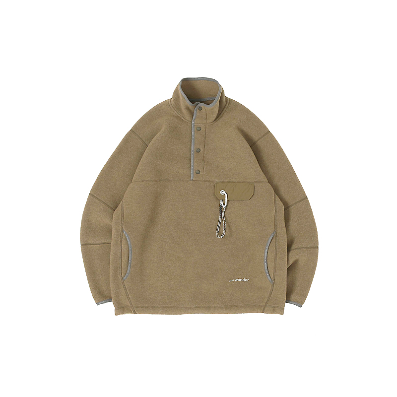 and wander 21AW wool fleece pullover