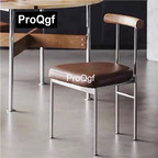 70usd Prodgf 1Pcs A Set ins  Minshuku Luxury Leather Metal Dining Chair