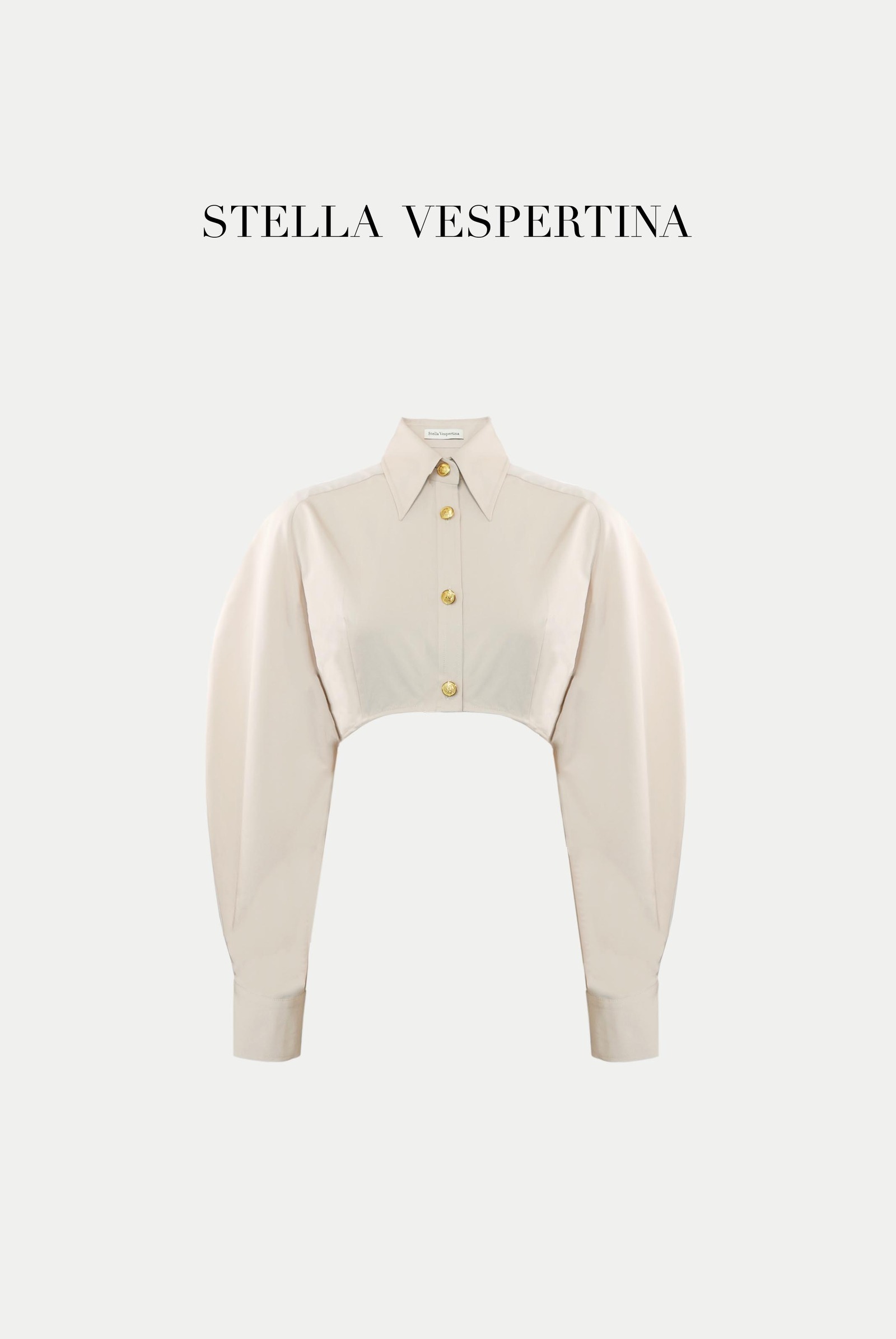 阔袖高腰衬衫-1