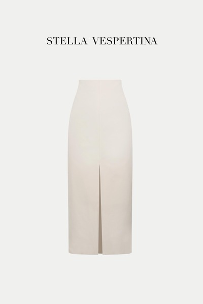 前开叉高腰半裙