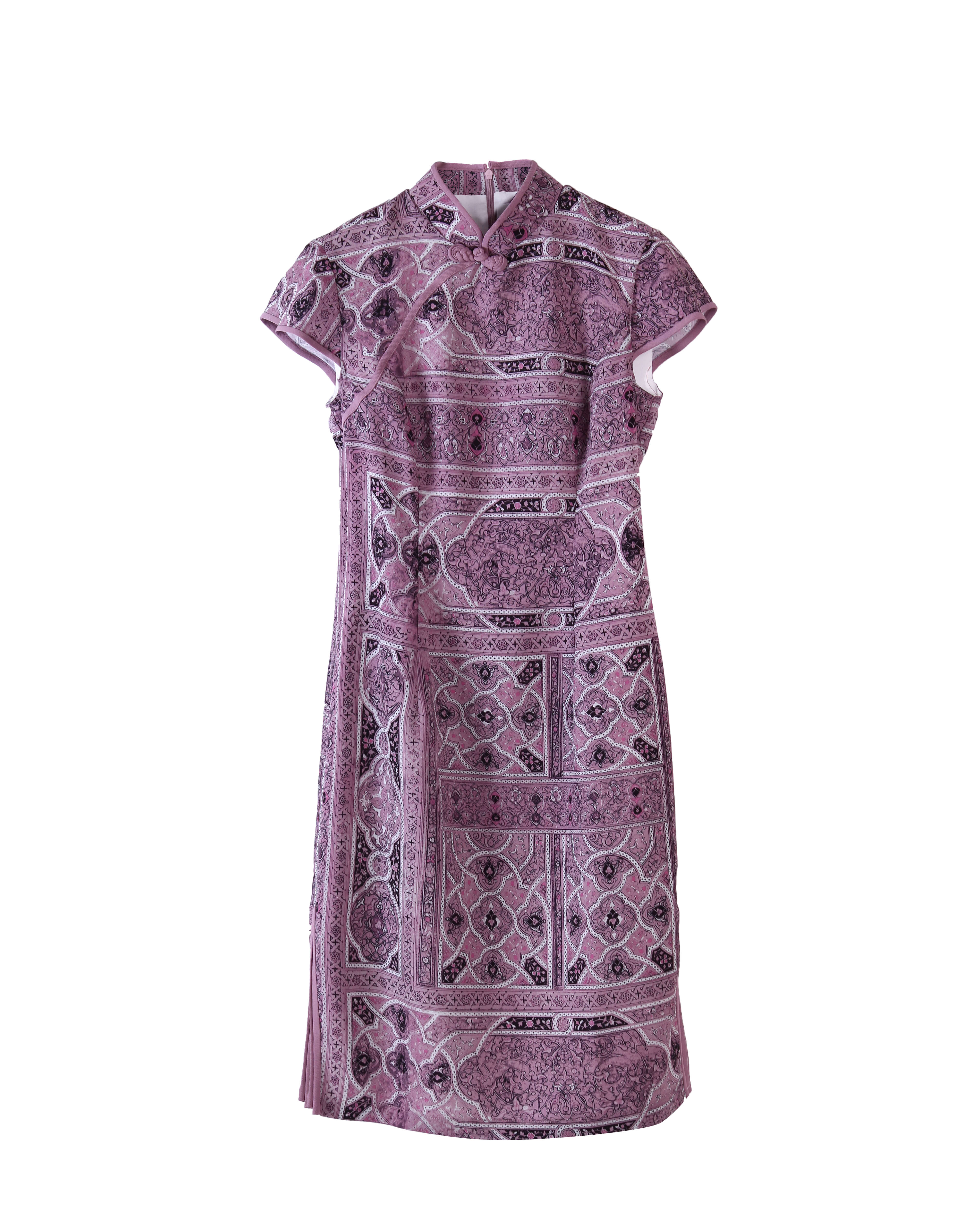 Shahnameh 旗袍 - 12个回收水瓶 - 薰衣草紫色｜AKM Shahnameh Qipao Dress - 12 Recycled Water Bottles - Lavender