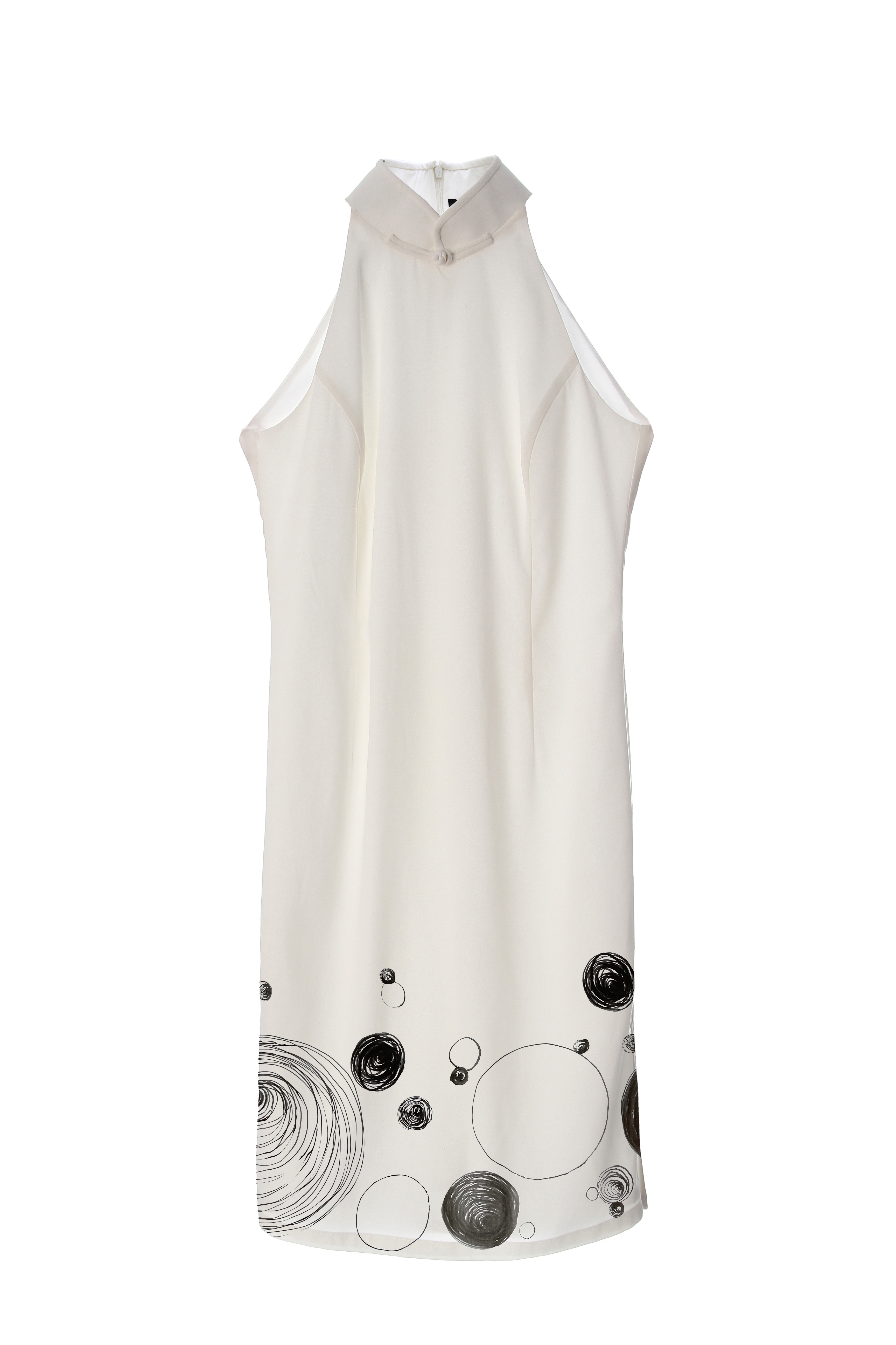 Shuhs 吊带旗袍-12个回收水瓶-白色｜Shuhs Halter Qipao - 12 Recycled Water Bottles - White