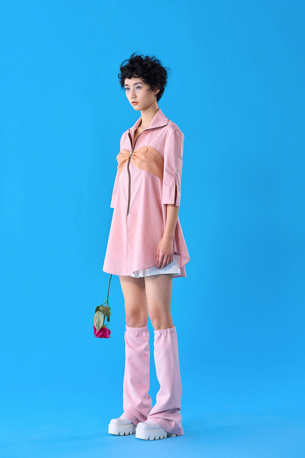 胸衣造型X型衬衫裙