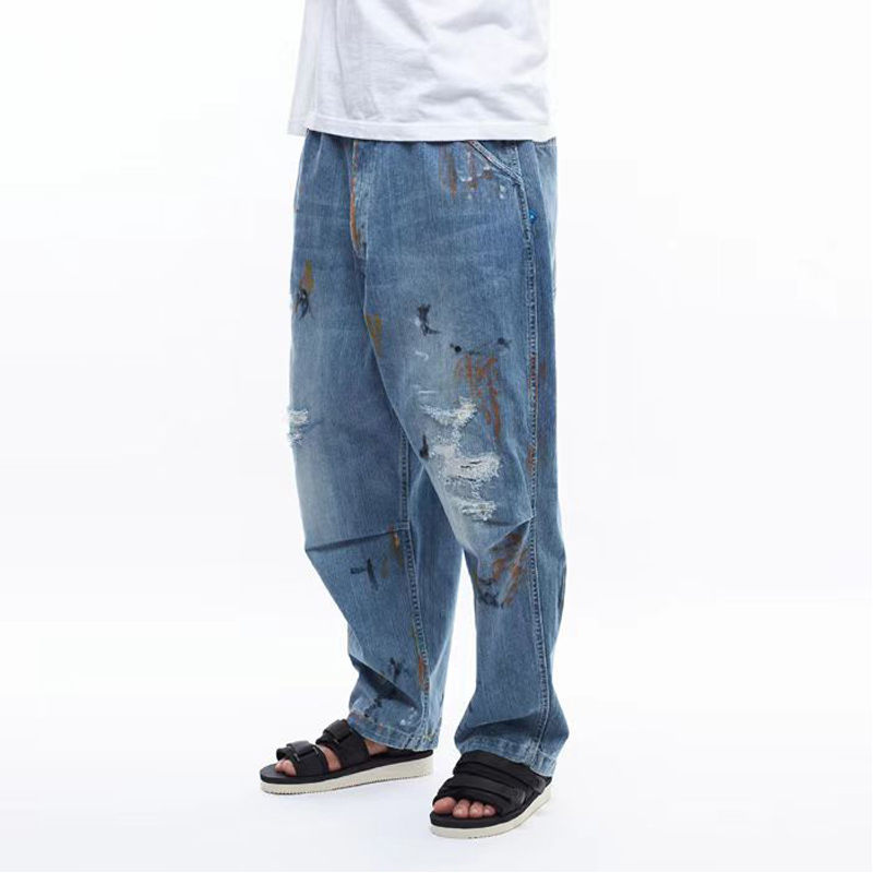 Liberaiders REPAIRED DENIM SARROUEL PANTS