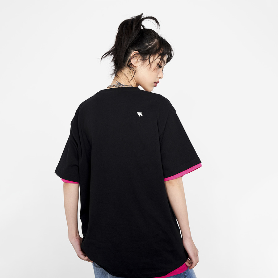 FMACM X 尤阿达 比心印花箭头纽扣圆领T恤-4