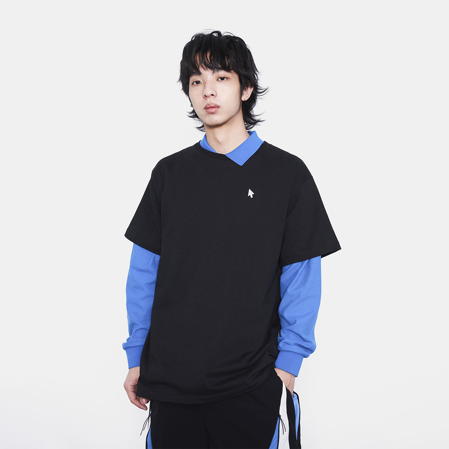 FMACM X 尤阿达 黑人背面印花箭头纽扣圆领T恤-4