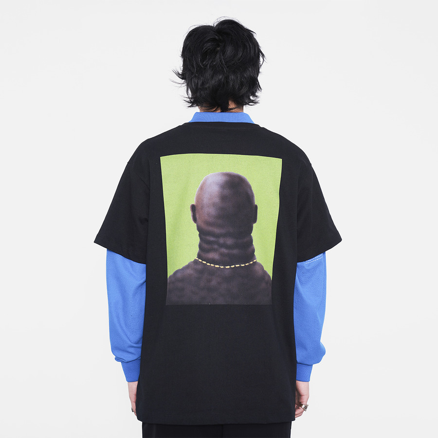 FMACM X 尤阿达 黑人背面印花箭头纽扣圆领T恤-3