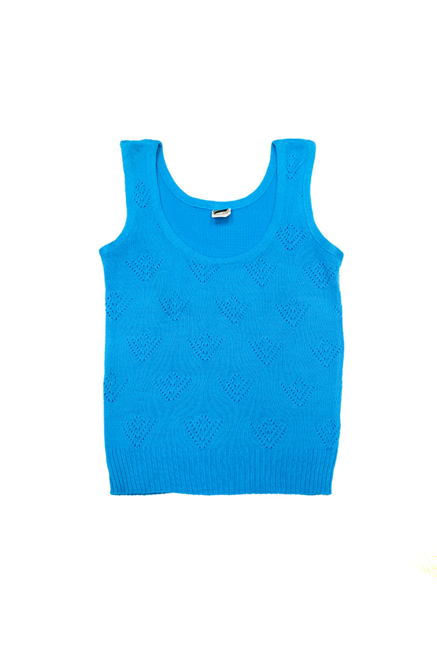 vintage 70s knitwear 70年代复古靛青色针织吊带上衣-6