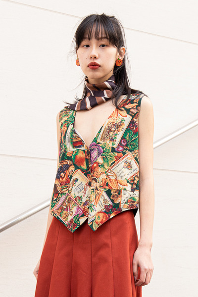 vintage printed vest 复古印花马甲背心