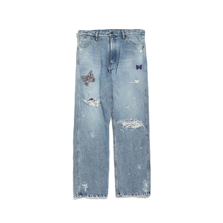 NEEDLES 22SS Papillon Patches Straight Jean - 13oz C/L Denim