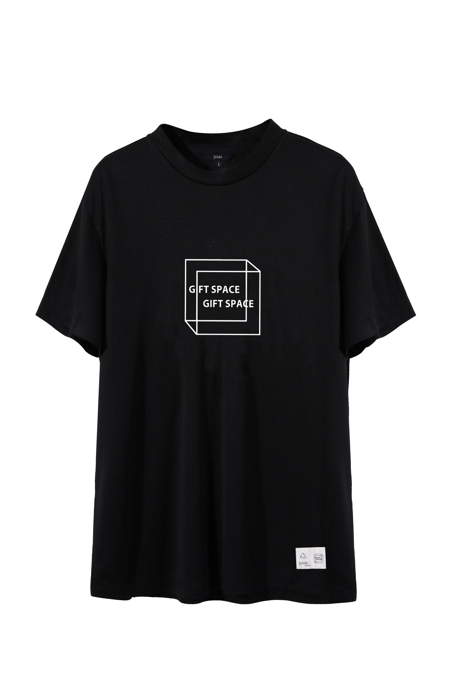 Gift Space T恤 - 4 个回收水瓶 - 黑色｜Gift Space Printed T-Shirt - 4 Recycled Water Bottles -Black