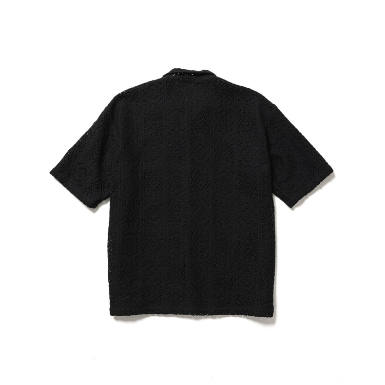 Sasquatchfabrix.22SS KNIT LACE OPEN COLLAR H/S SHIRT