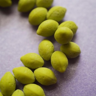 雾面青柠苏打纯色捷克柠檬玻璃琉璃珠 14X10MM