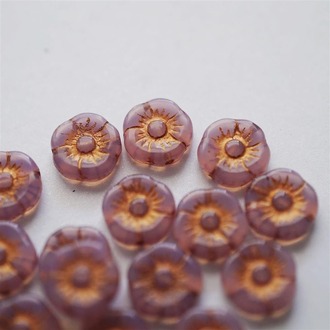 复古古铜金蛋白粉~捷克珠小花花花朵琉璃珠玻璃珠DIY串珠材料 11MM