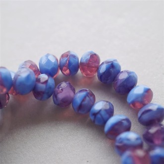 浆果蓝紫渐变切面枣形算盘珠捷克珠玻璃琉璃 9X6MM