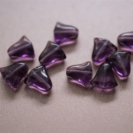 透紫色水晶感百合郁金香捷克珠玻璃琉璃 10X10MM-2