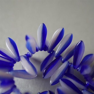 撞色宝蓝剑形珠捷克珠玻璃琉璃  5X16mm