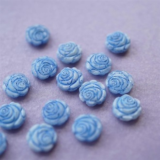 雪蓝色~串珠复古风少女蔷薇玫瑰捷克珠玻璃琉璃 14MM