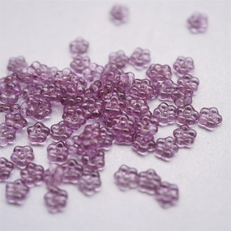 烟渍粉紫色勿忘我小花隔珠捷克玻璃珠琉璃 5MM