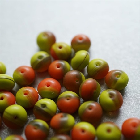 超鲜明撞色红绿隔珠糖豆算盘珠玻璃珠捷克珠琉璃 9X6MM-3