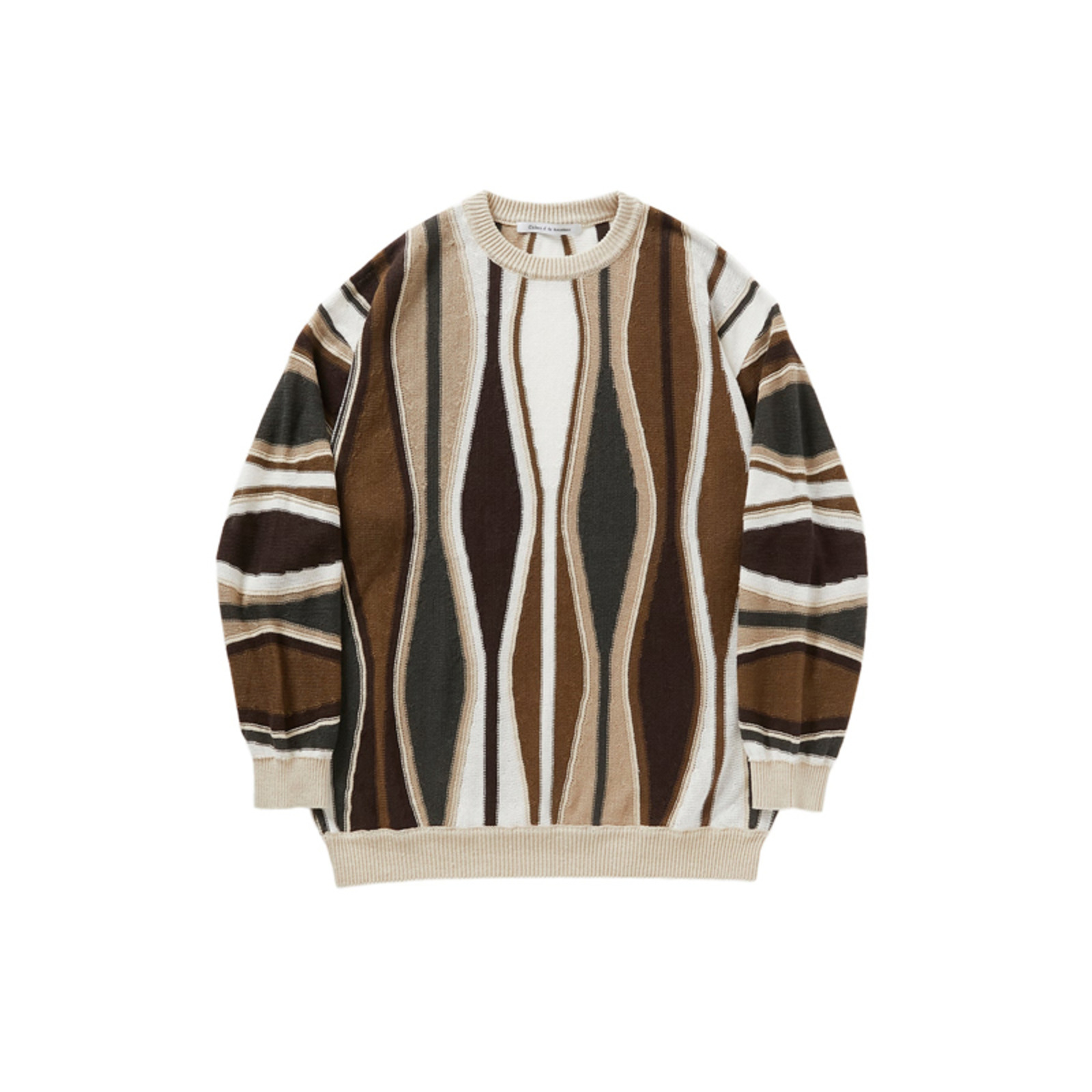 Children of the discordance 22SS 7G FEATHER STRIPE KNIT PULLOVER