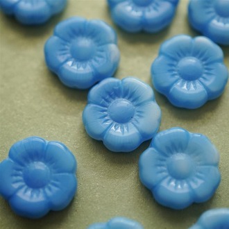 蓝白渐变~百搭常规可爱花朵捷克珠玻璃琉璃 18MM